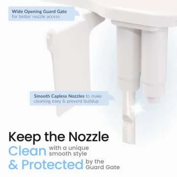 LUXE Bidet NEO 185 Plus - Patented Bidet Attachment for Toilet Seat, Innovative Hinges to Clean, Slide-in Easy Install, Advanced 360° Self-Clean, Dual Nozzles, Feminine & Rear Wash (Chrome)