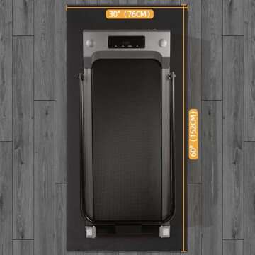 Fitvids High Density Home Gym Treadmill Exercise Bike Equipment Mat, 1/4" Thick, 30" x 60" (2.5 x 5FT)