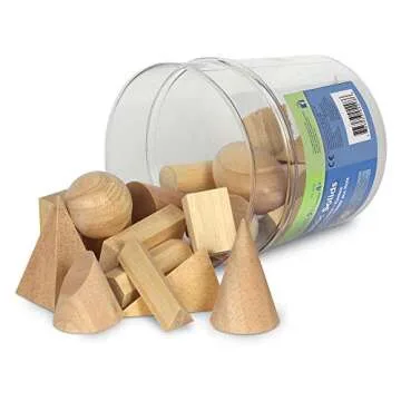 Learning Resources LER4298 Wood Geometric Solids, Set Of 19