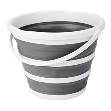 Eurow Collapsible Bucket - 10 Liters, Grey & White