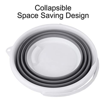 Eurow Collapsible Bucket - 10 Liters, Grey & White