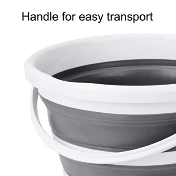 Eurow Collapsible Bucket - 10 Liters, Grey & White