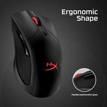 HyperX Pulsefire Dart - Wireless RGB Gaming Mouse, Software-Controlled Customization, 6 Programmable Buttons, Qi-Charging Battery up to 50 hours - PC, PS4, Xbox One Compatible,Black