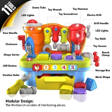 Musical Learning Workbench Toy for Kids Age 1-3