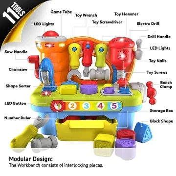 Musical Learning Workbench Toy for Kids Age 1-3