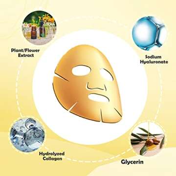 Permotary 24k Gold Crystal Gel Collagen Facial Masks - 6 PCS Anti-Aging & Moisturizing Treatment