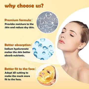 Permotary 24k Gold Crystal Collagen Facial Masks