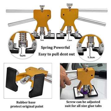 GLISTON DIY Paintless Dent Repair Kit 89pcs Dent Puller Tools Slide Hammer for Car Hail Damage Dent & Ding Remover
