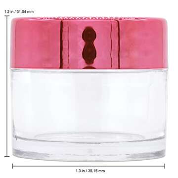 Beauticom 7 Gram / 7 ML (Quantity: 12 Pieces) Thick Wall Round Leak Proof Clear Acrylic Jars with Me...