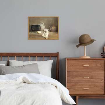 Vintage Pottery Still Life Canvas Art for Home Décor