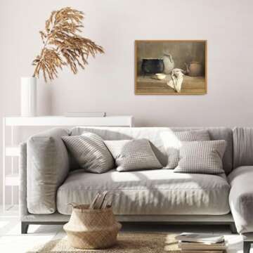 Vintage Pottery Still Life Canvas Art for Home Décor