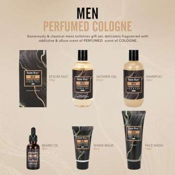 Valentines Day Gifts for Him Fathers Day Bath Perfume Gift Set for Men, 14 Pcs Spa Basket with Class...