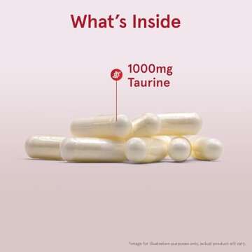 Jarrow Formulas Taurine 1000 mg Brain Health Supplement 100 Capsules