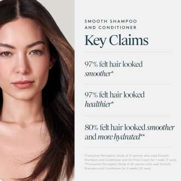 Virtue Smooth Sulfate Free Shampoo and Conditioner Set for Frizz Control for Curly Hair, Safe for All Hair Types, Color Safe