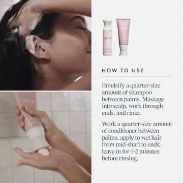 Virtue Smooth Sulfate Free Shampoo and Conditioner Set for Frizz Control for Curly Hair, Safe for All Hair Types, Color Safe