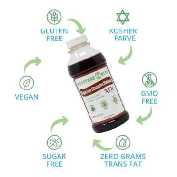 Keystone Pantry Sugar-Free Alternative Molasses – 16 OZ Bottle - Vegan & Gluten Free – Low Sugar Liquid Sweetener – Sugar Substitute