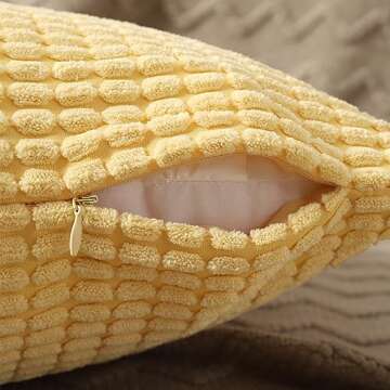 BeBen Throw Pillow Covers, Decorative Pillow Covers 20x20, Set of 2 Soft Corduroy Cushion Case Home ...