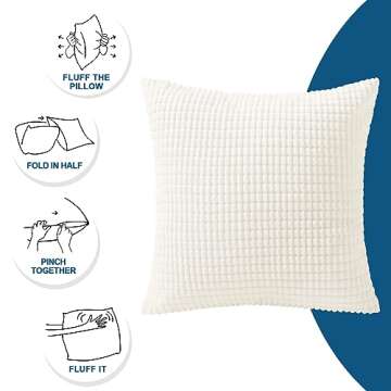 BeBen Throw Pillow Covers, Decorative Pillow Covers 20x20, Set of 2 Soft Corduroy Cushion Case Home Decor for Couch, Bed, Sofa, Bedroom, Car Bright Yellow, 20X20