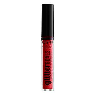 NYX PROFESSIONAL MAKEUP Glitter Goals Liquid Lipstick - Cherry Quartz, Red With Magenta Glitter