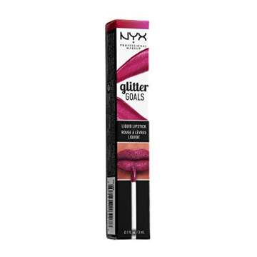 NYX PROFESSIONAL MAKEUP Glitter Goals Liquid Lipstick - Cherry Quartz, Red With Magenta Glitter