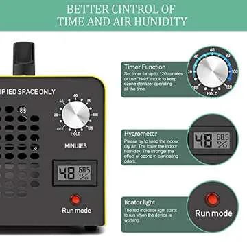 DKMHA Ozone Generator 12,000 mg/h Ozone Machine Odor Removal Air Purifier Deodorizer Suitable Ozone Odor Eliminator for Room,Hotels and Farms