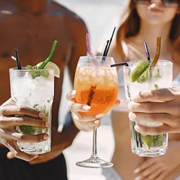 Stylish Birugen 6-pack Shatter-Resistant Glass Straws