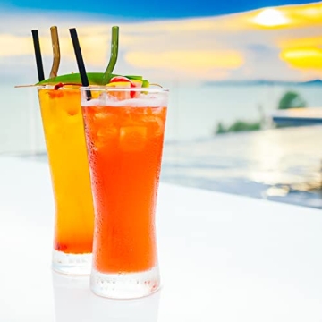 Stylish Birugen 6-pack Shatter-Resistant Glass Straws