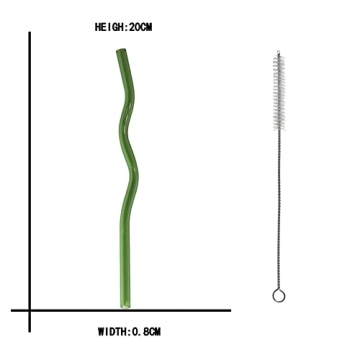 Stylish Birugen 6-pack Shatter-Resistant Glass Straws