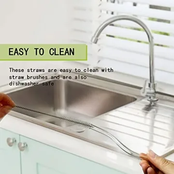 Stylish Birugen 6-pack Shatter-Resistant Glass Straws