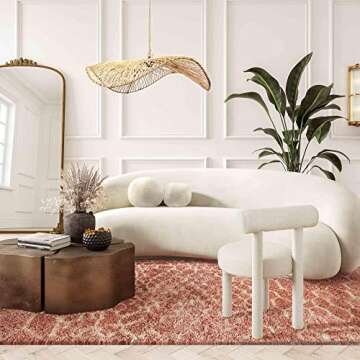 Stylish TOV Furniture Carmel White Boucle Accent Chair