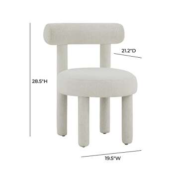 Stylish TOV Furniture Carmel White Boucle Accent Chair