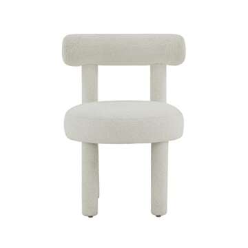 Stylish TOV Furniture Carmel White Boucle Accent Chair
