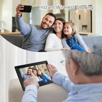 AEEZO 10.1 Inch WiFi Digital Picture Frame, IPS Touch Screen Smart Cloud Photo Frame with 32GB Stora...