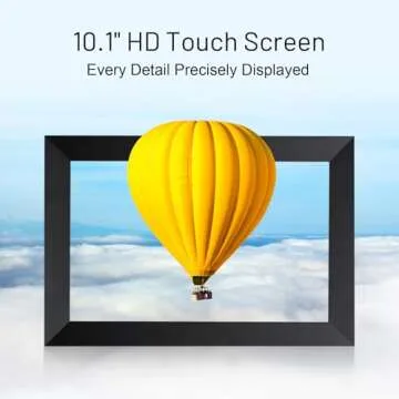 AEEZO 10.1 Inch WiFi Digital Picture Frame, IPS Touch Screen Smart Cloud Photo Frame with 32GB Storage, Auto-Rotate Easy Setup to Share Photos or Videos via AiMOR APP, Wall Mountable Black