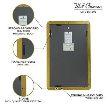 Wallcharmers Gold Mirror | Elegant Style & Durable Quality