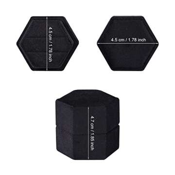 AIEX Velvet Ring Box for Jewelry, Double Slots Hexagon Ring Case Box for Proposal Engagement Wedding...