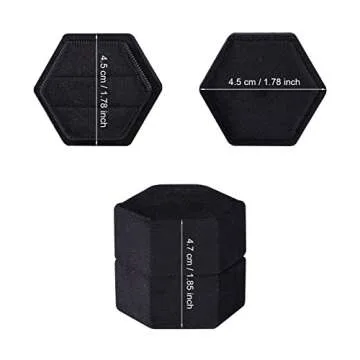 AIEX Velvet Ring Box for Jewelry, Double Slots Hexagon Ring Case Box for Proposal Engagement Wedding...