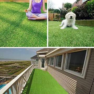 Petgrow PET Grow Artificial Grass Rug 6.5 FT x10 FT(65 Square FT), Realistic Indoor Outdoor Garden Lawn Landscape Patio Synthetic Turf Mat- Thick Fake Faux Grass