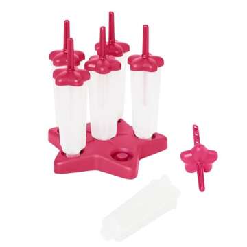 Tovolo Star Ice Pop Molds, Popsicle Makers, Set of 6, Pink