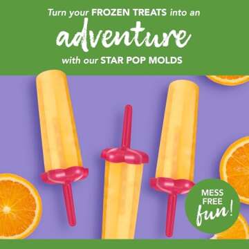 Tovolo Star Ice Pop Molds, Popsicle Makers, Set of 6, Pink
