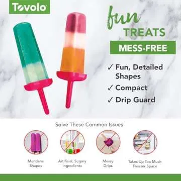 Tovolo Star Ice Pop Molds, Popsicle Makers, Set of 6, Pink