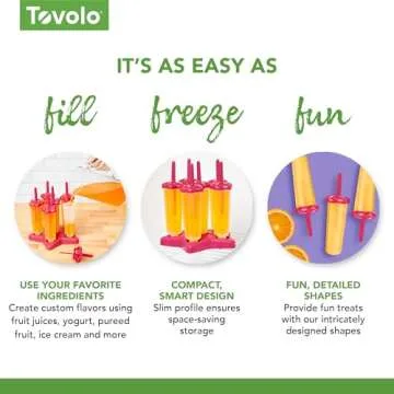 Tovolo Star Ice Pop Molds, Popsicle Makers, Set of 6, Pink