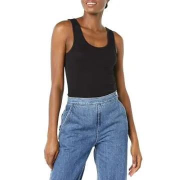 Amazon Essentials Women's Slim-Fit Tank - 2 Pack in Black/White