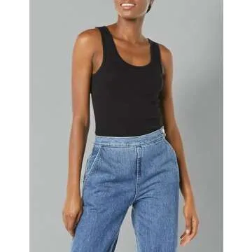 Amazon Essentials Women's Slim-Fit Tank - 2 Pack in Black/White