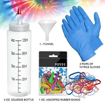 Rit Dye Liquid Purple All-Purpose Dye (8oz) - Pixiss Tie Dye Kit and Accessories Set Bundle with Rub...