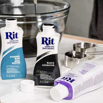 Rit Dye Liquid Purple All-Purpose Dye (8oz) - Pixiss Tie Dye Kit and Accessories Set Bundle with Rubber Bands, Gloves, Funnel and Squeeze Bottle - Tie Dye Party Supplies