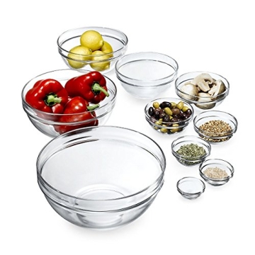 Duralex Nesting Bowls Set, 10-piece Kitchen Essential