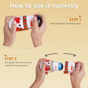 Tngan Chirstmas Russian Nesting Dolls, Wooden Handmade Nested Set Matryoshka Dolls, 5 Pcs Russian Stacking Dolls Toys for Kids Toddlers Happy Chirstmas Home Decoration Gift (Snowman)