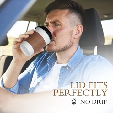 Ginkgo 100 Pack Coffee Cups with Lids & Sleeves for Hot Drinks