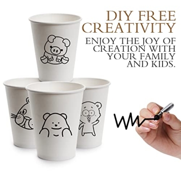 Ginkgo 100 Pack Coffee Cups with Lids & Sleeves for Hot Drinks